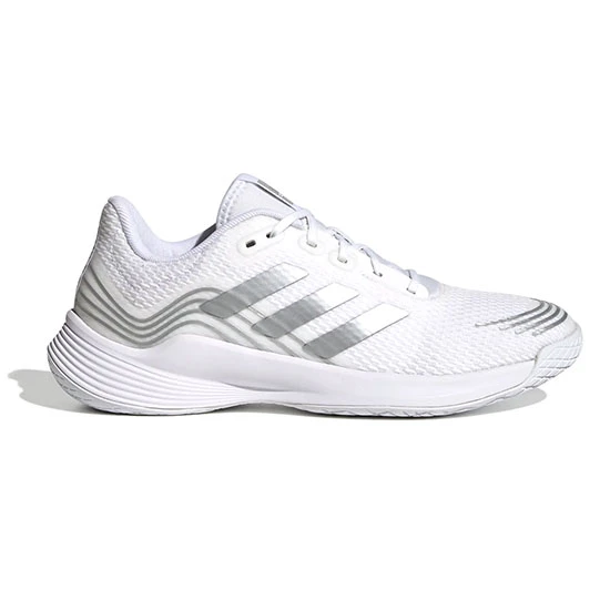 Adidas JUMP Novaflight Primegreen Womens Court Shoes (White-Silver Met-White)