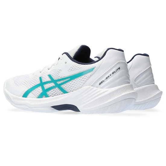 Asics Sky Elite GS Junior Court Shoes (White-Lagoon) - Image 2