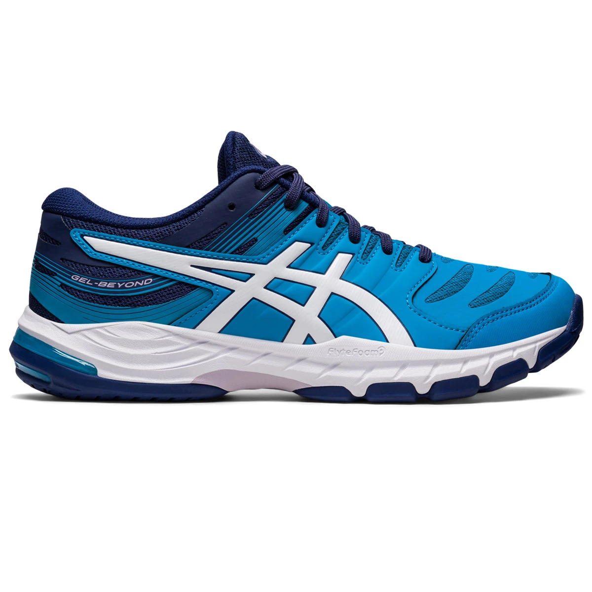 Asics Gel Beyond 6 Mens Court Shoes (Island Blue-White) - Image 2