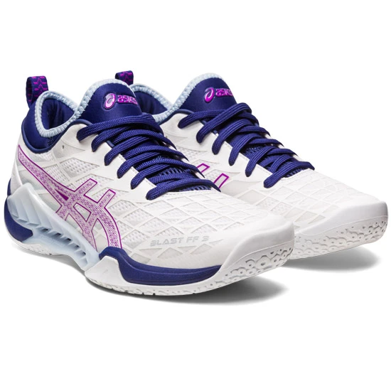 Asics Gel Blast FF Womens Court Shoes (White-Orchid) - Image 2