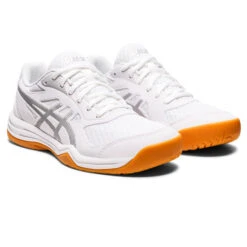 Asics Gel Upcourt 5 Womens Court Shoes (White-Pure Silver)