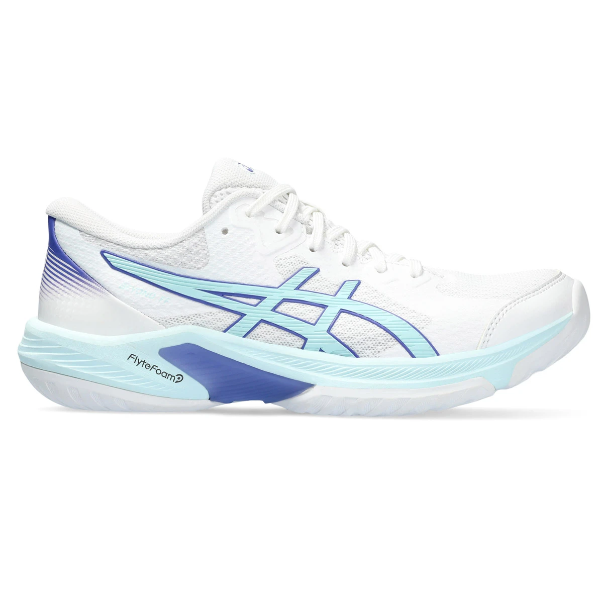 Asics Gel Beyond FF Womens Court Shoes (White-Aquamarine) - Image 3
