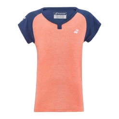 Babolat Play Girls Cap Sleeve Top (Fluo Strike- Estate Blue)