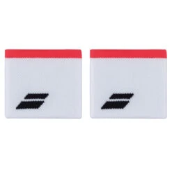 Babolat Logo Wristband (White-Strike Red)