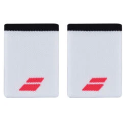 Babolat Logo Jumbo Wristband (White-Strike Red)