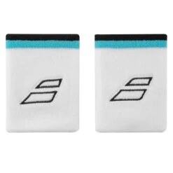 Babolat Logo Jumbo Wristband (White-Estate Blue)