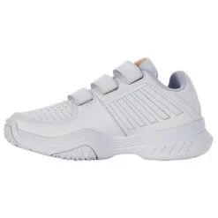 K-Swiss Court Express Strap Omni Junior Tennis Shoes (White/Heather/Peach Fuzz))