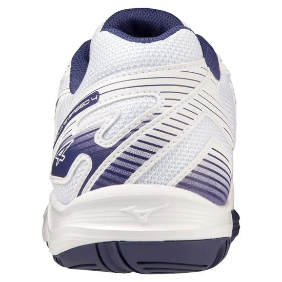 Mizuno Cyclone Speed 4 Court Shoes (White/Blue Ribbon/MP Gold) - Image 4