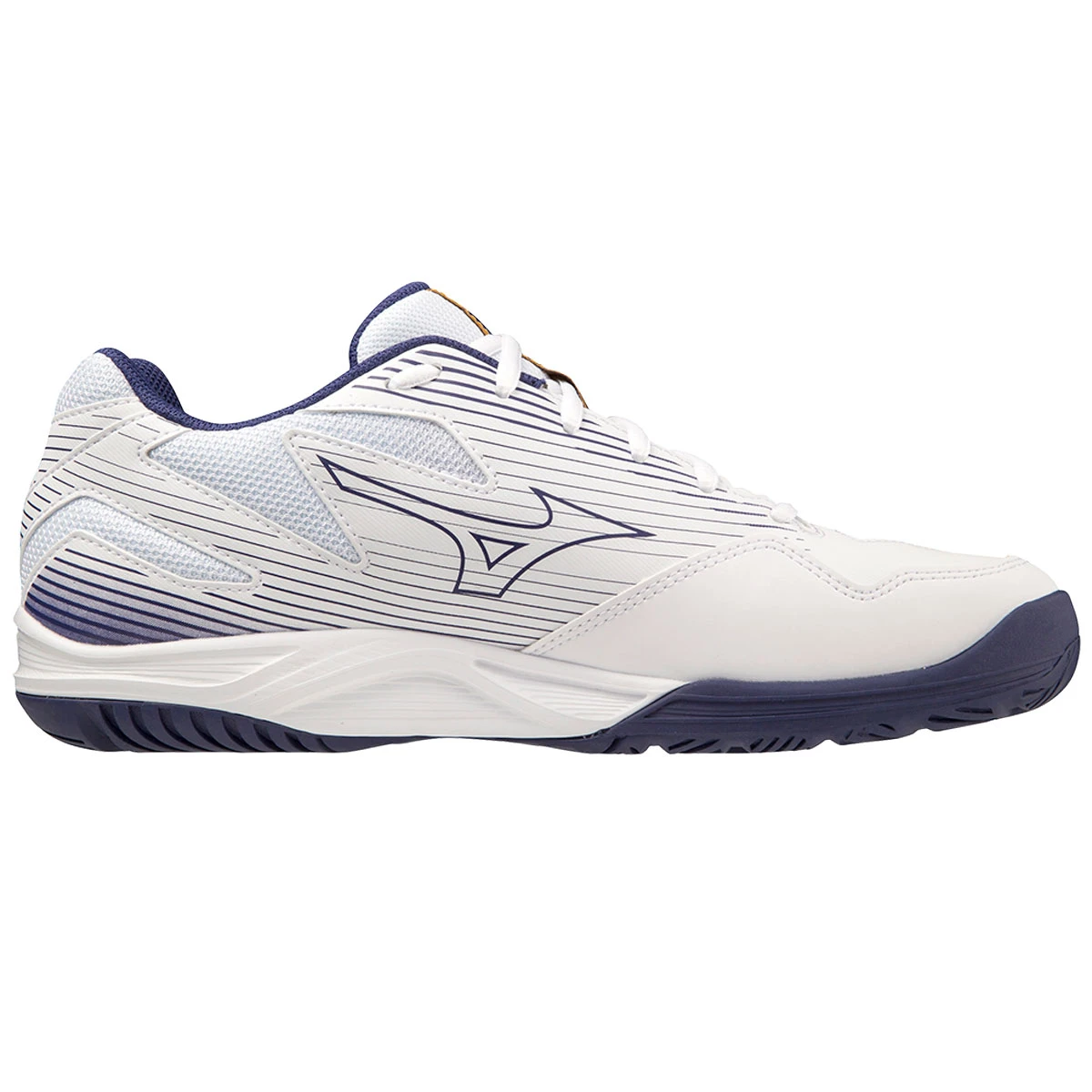 Mizuno Cyclone Speed 4 Court Shoes (White/Blue Ribbon/MP Gold)