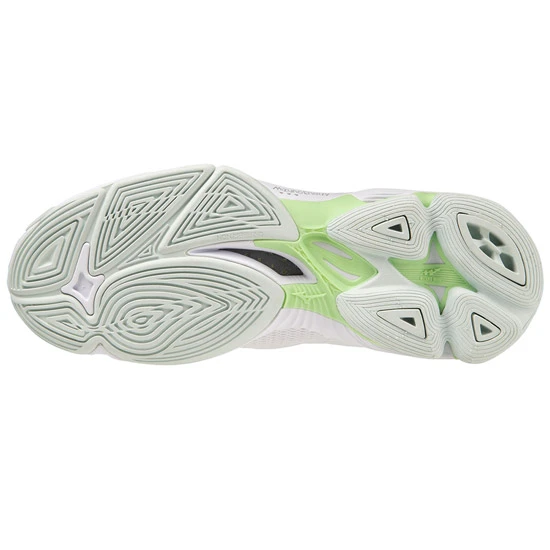 Mizuno Wave Lightning Z7 Womens Court Shoes (White/Glacial Ridge/Patina Green) - Image 3