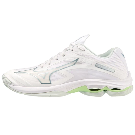 Mizuno Wave Lightning Z7 Womens Court Shoes (White/Glacial Ridge/Patina Green) - Image 4