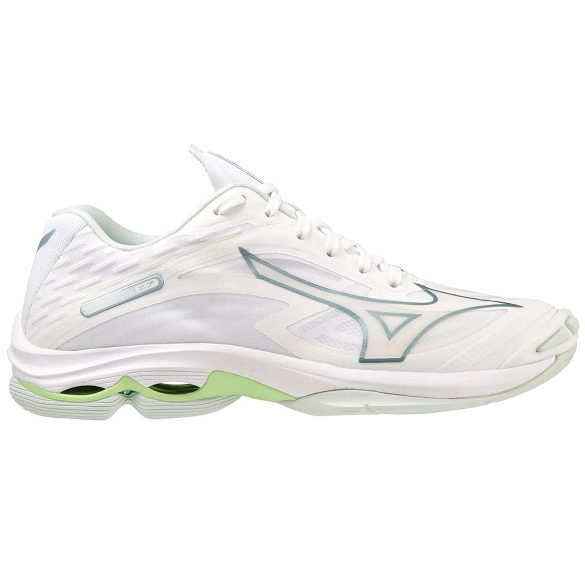 Mizuno Wave Lightning Z7 Womens Court Shoes (White/Glacial Ridge/Patina Green)