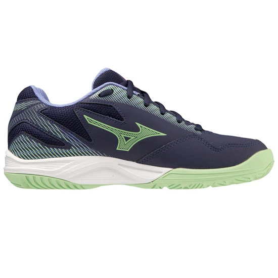 Mizuno Stealth Star 2 Junior Court Shoes (Evening Blue/Techno Green) - Image 2