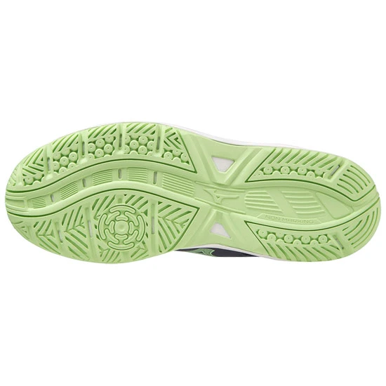 Mizuno Stealth Star 2 Junior Court Shoes (Evening Blue/Techno Green) - Image 4