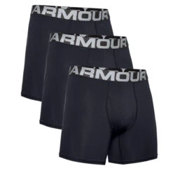 Under Armour Mens Charged Cotton 6" Boxerjock 3 Pack (Black)