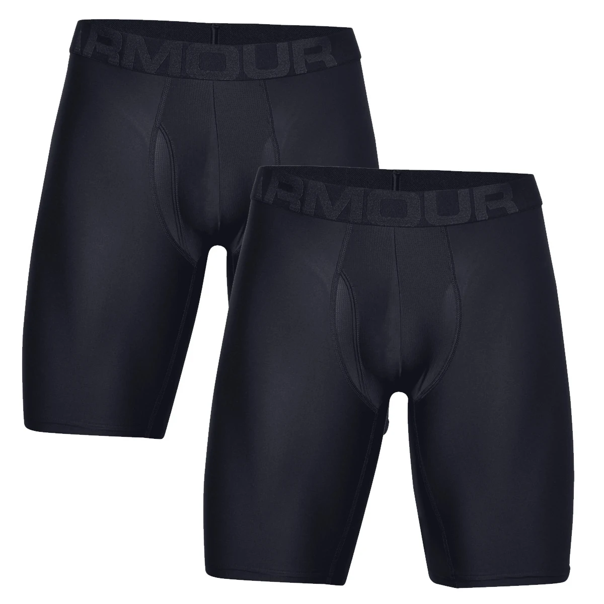Under Armour Mens Tech 9" Boxerjock 2 Pack (Black)
