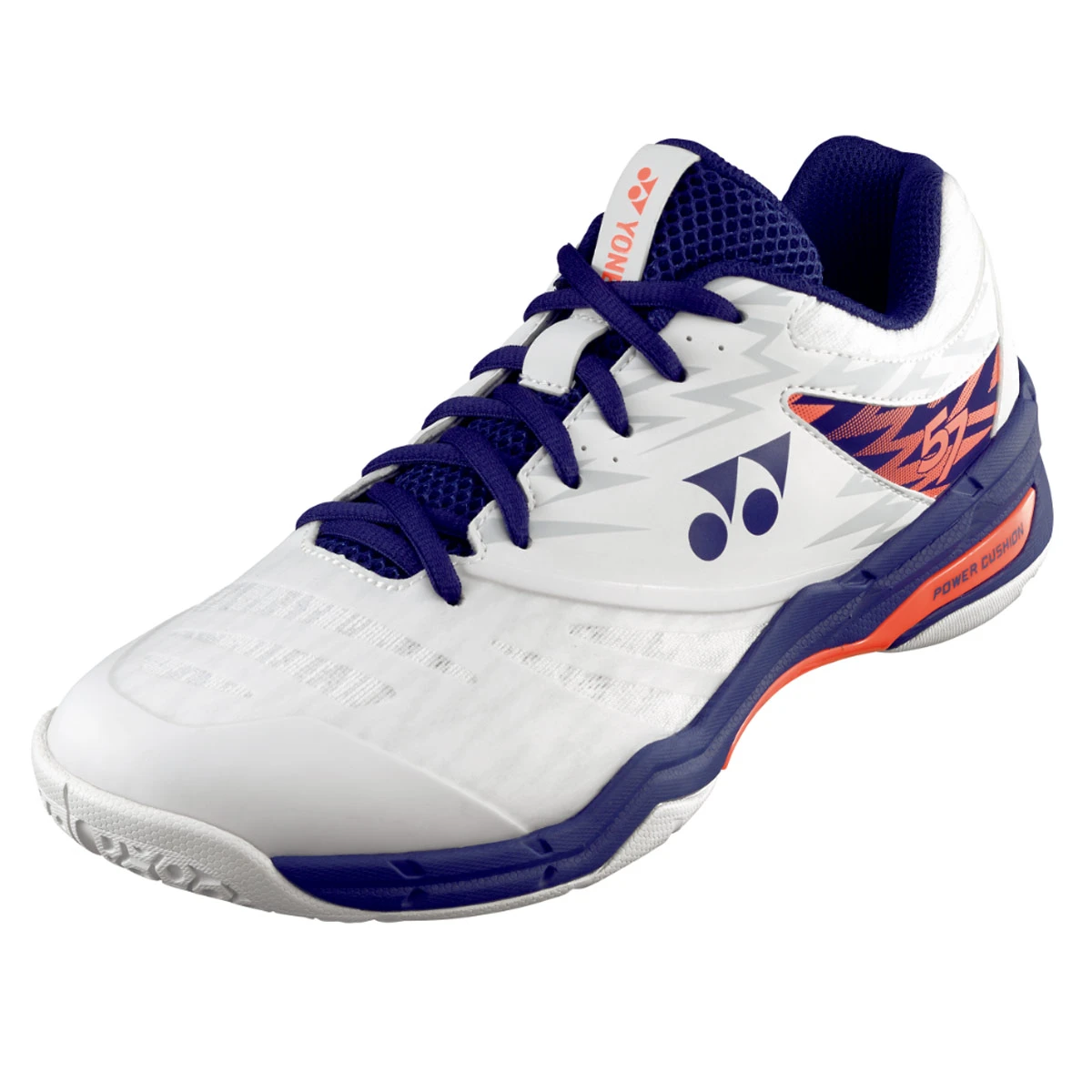 Yonex Power Cushion 57 Mens Badminton Shoes (White-Neon Orange) - Image 2