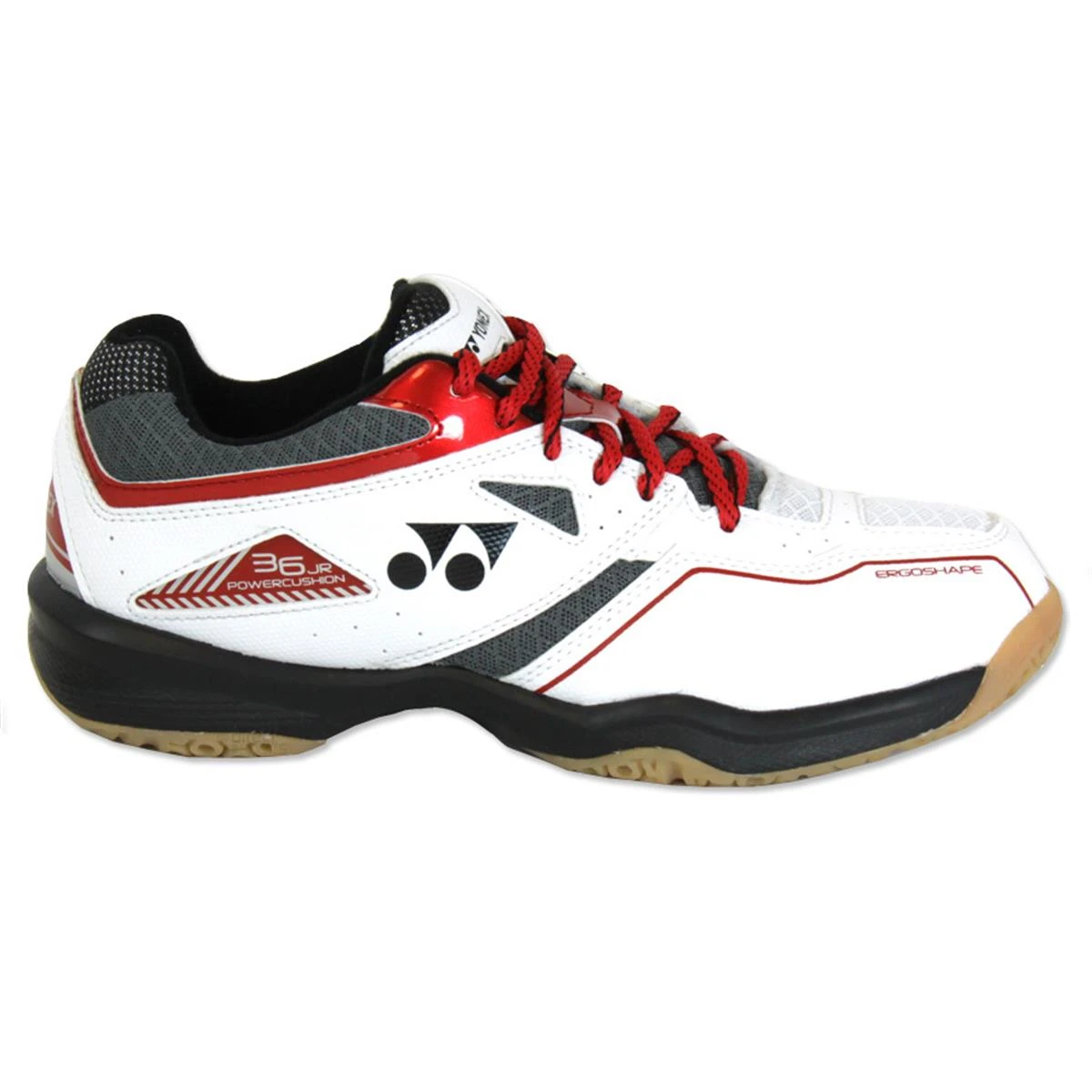 Yonex Power Cushion 36J Junior Badminton Shoes (White-Red) - Image 3