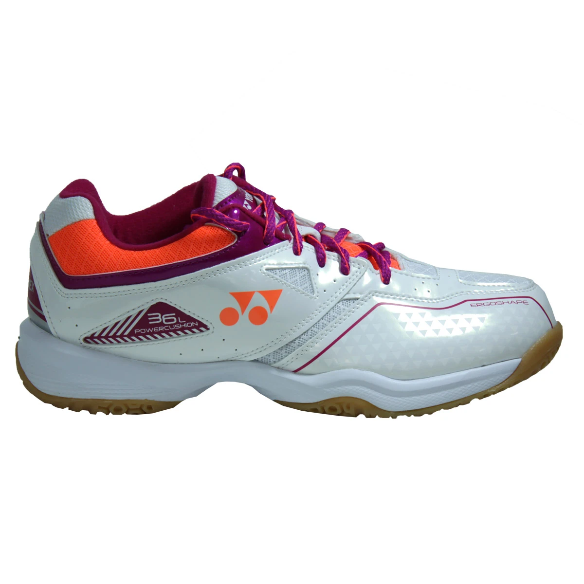 Yonex Power Cushion 36L Womens Badminton Shoes (White-Coral) - Image 4