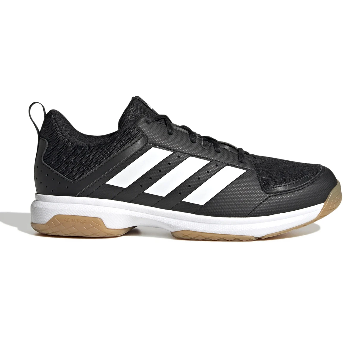 Adidas Ligra 7 Indoor Court Shoes (Core Black-White-Core Black) - Image 3