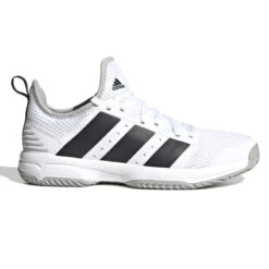 Adidas Stabil Junior Court Shoes (Ftwr White-Core Black-Grey Two)