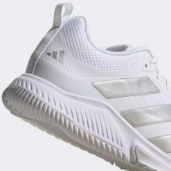 Adidas Court Team Bounce 2.0 Womens Indoor Court Shoes (Footwear White-Silver Metallic-Grey One)