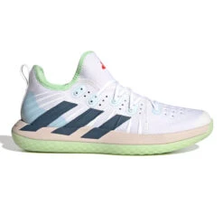 Adidas Stabil Next Gen Primeblue Mens Indoor Court Shoes (White-Ink-Green)