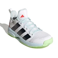 Adidas Stabil Junior Court Shoes (Footwear White-Core Black-Sky Tint)