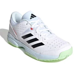Adidas Court Stabil Junior Court Shoes (Footwear White-Core Black-Semi Green Spark)