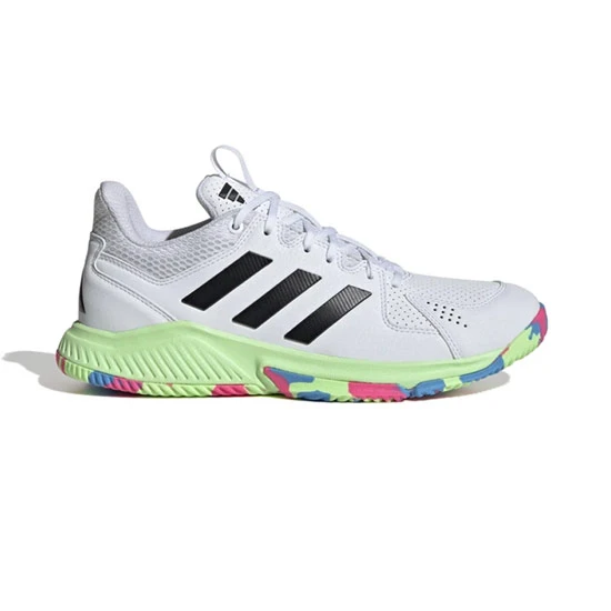 Adidas Court Flight Womens Court Shoes (Footwear White-Core Black-Lucid Lemon) - Image 2