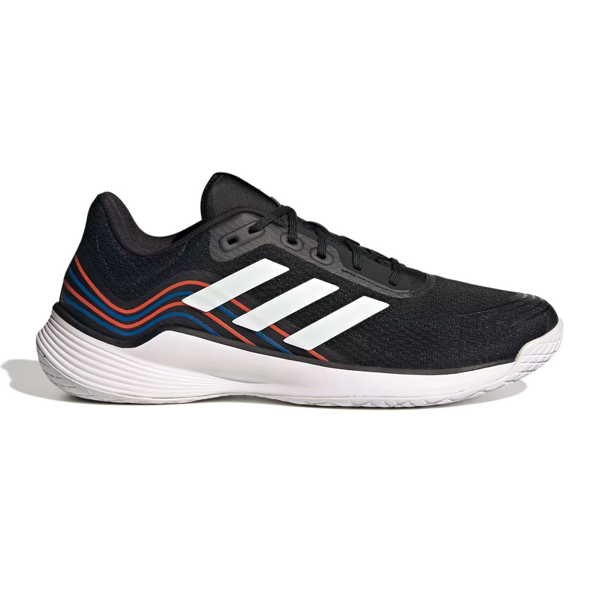 Adidas Novaflight Mens Court Shoes (Core Black-Footwear White-Solar Red) - Image 4
