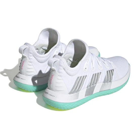 Adidas Stabil Next Gen Primeblue Womens Court Shoes (Footwear White-Silver Metallic-Lucid Pink) - Image 2