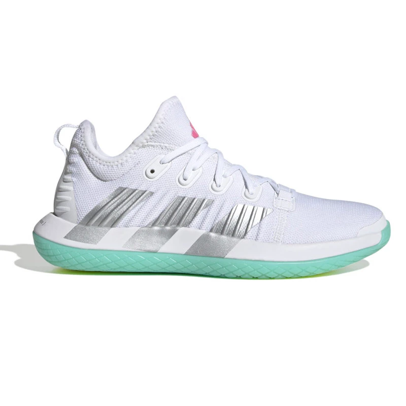 Adidas Stabil Next Gen Primeblue Womens Court Shoes (Footwear White-Silver Metallic-Lucid Pink) - Image 3